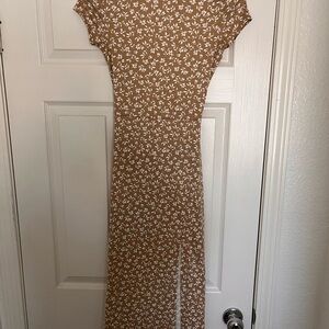 Floral Tan Dress